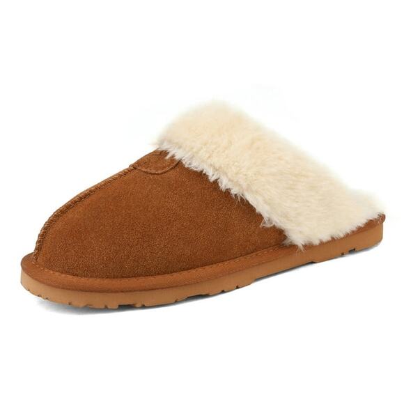 DREAM PAIRS Women’s SOFIE-05 Suede Fur Slippers – Ultimate Comfort at Home! - Picture 1 of 6